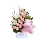 Box Nacimiento con 12 Rosas Rosadas